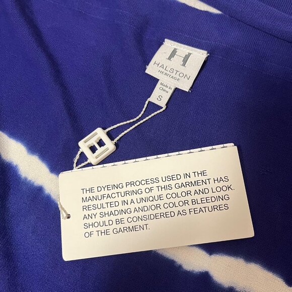 NWT Halston Heritage Open Front Cardigan S Blue Silk Blend Asymmetric Sweater - Picture 3 of 14